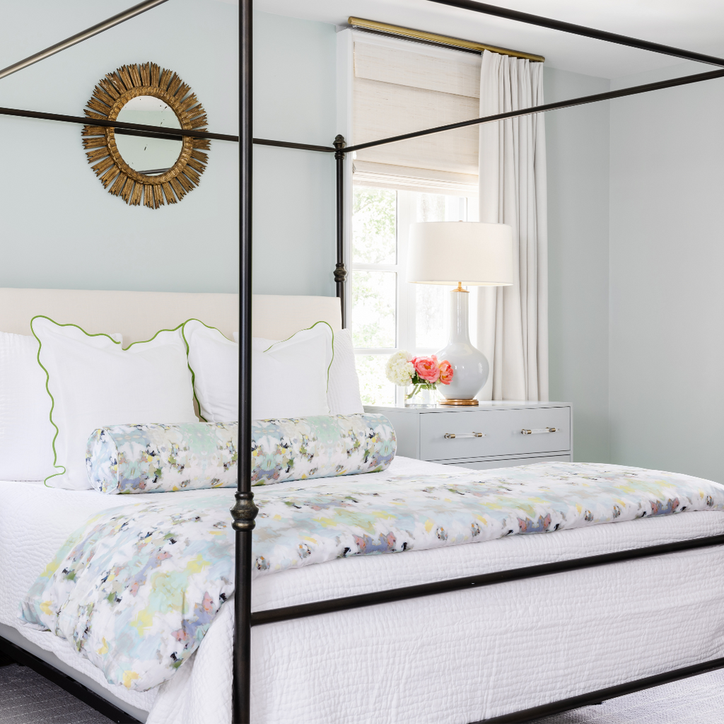 Lady Bird Round Bolster Pillow makes an elegant accent