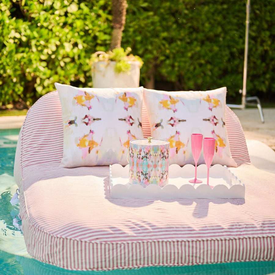 Siesta Outdoor Pillow accessorizing pool float