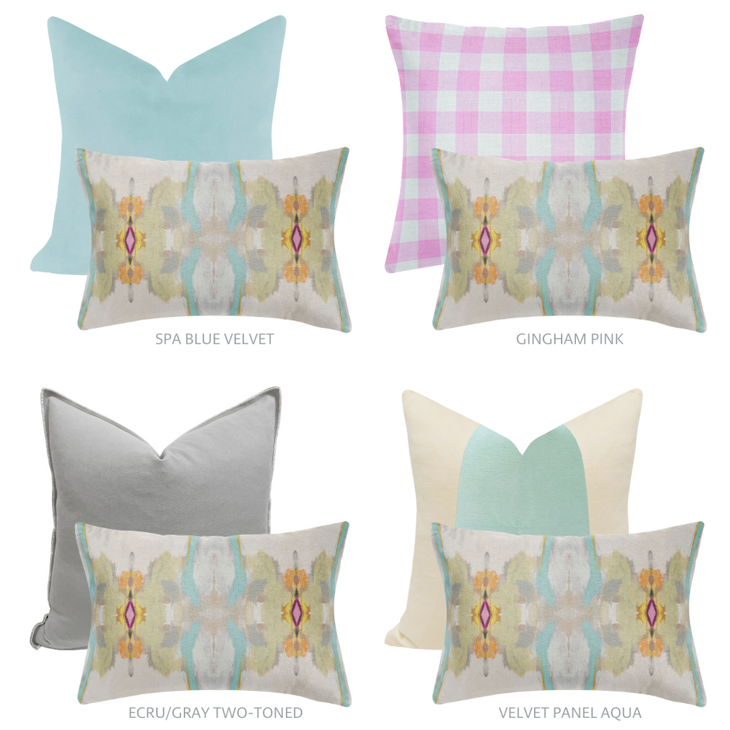 Sundance White Throw Pillow with complementary patterns