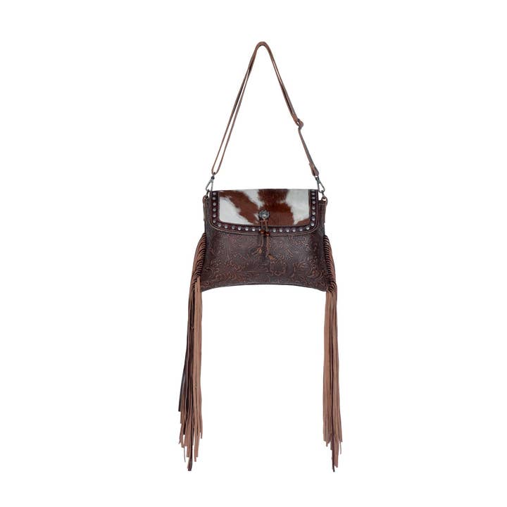Carved Blossoms Leather & Hairon Bag is great for any western outfit