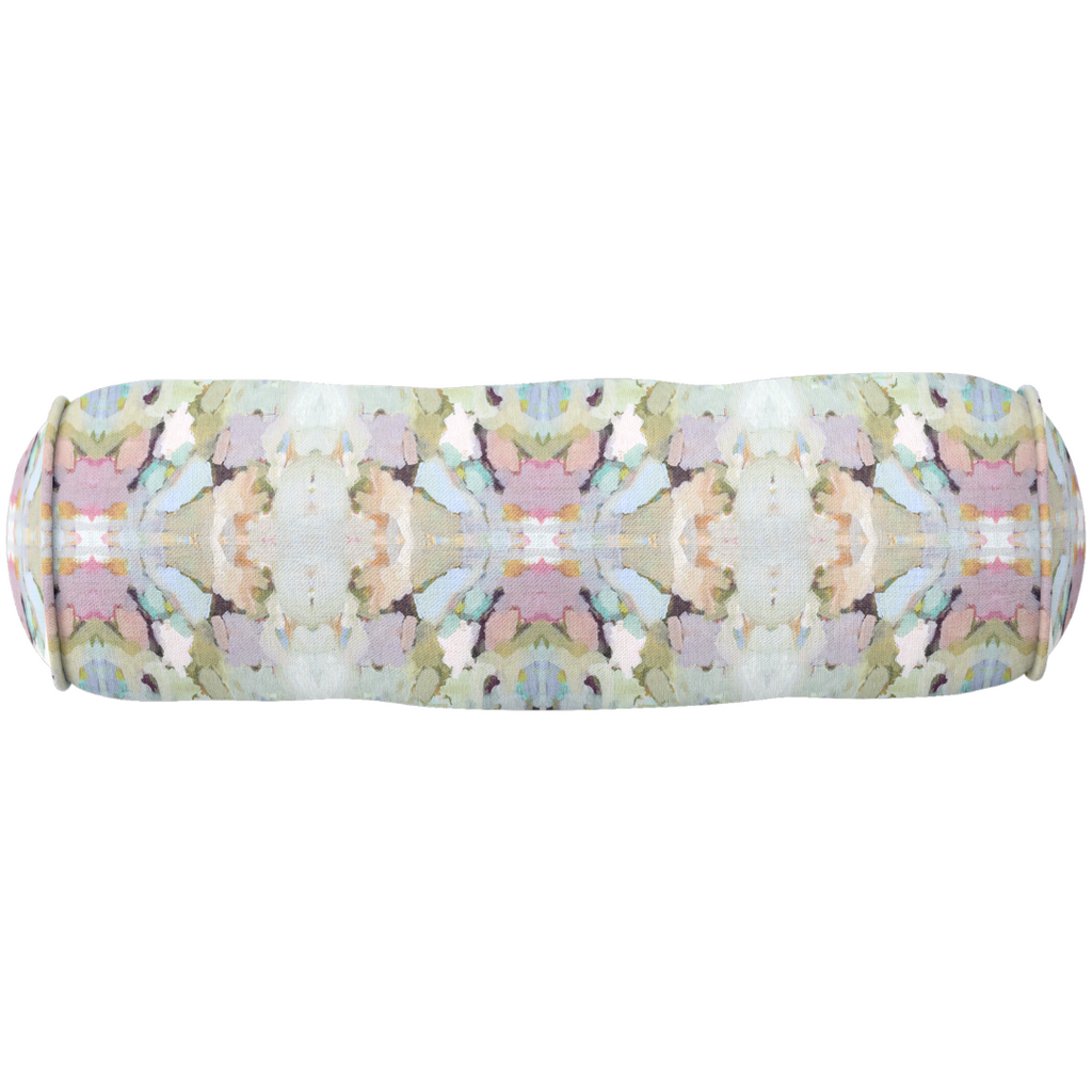 Martini Olives Round Bolster Pillow adds color and shape