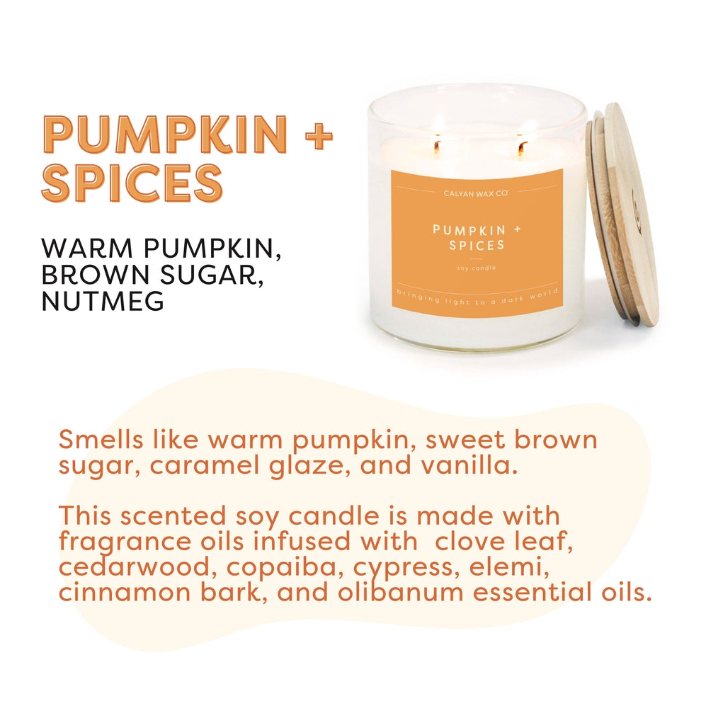 Pumpkin + Spices smells like warm pumpkin, brown sugar, and nutmeg