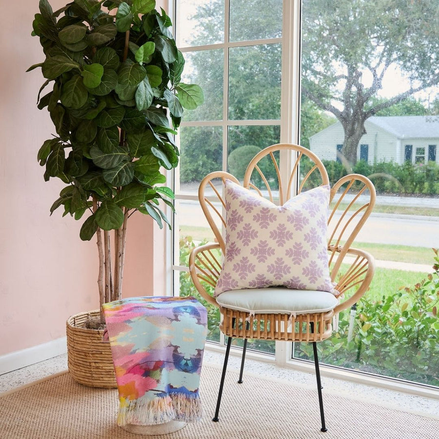 Brushstrokes Lavender Throw Pillow