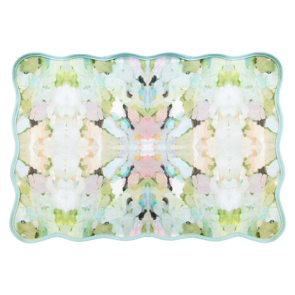 Martini Olives Scalloped Placemats with scalloped edges