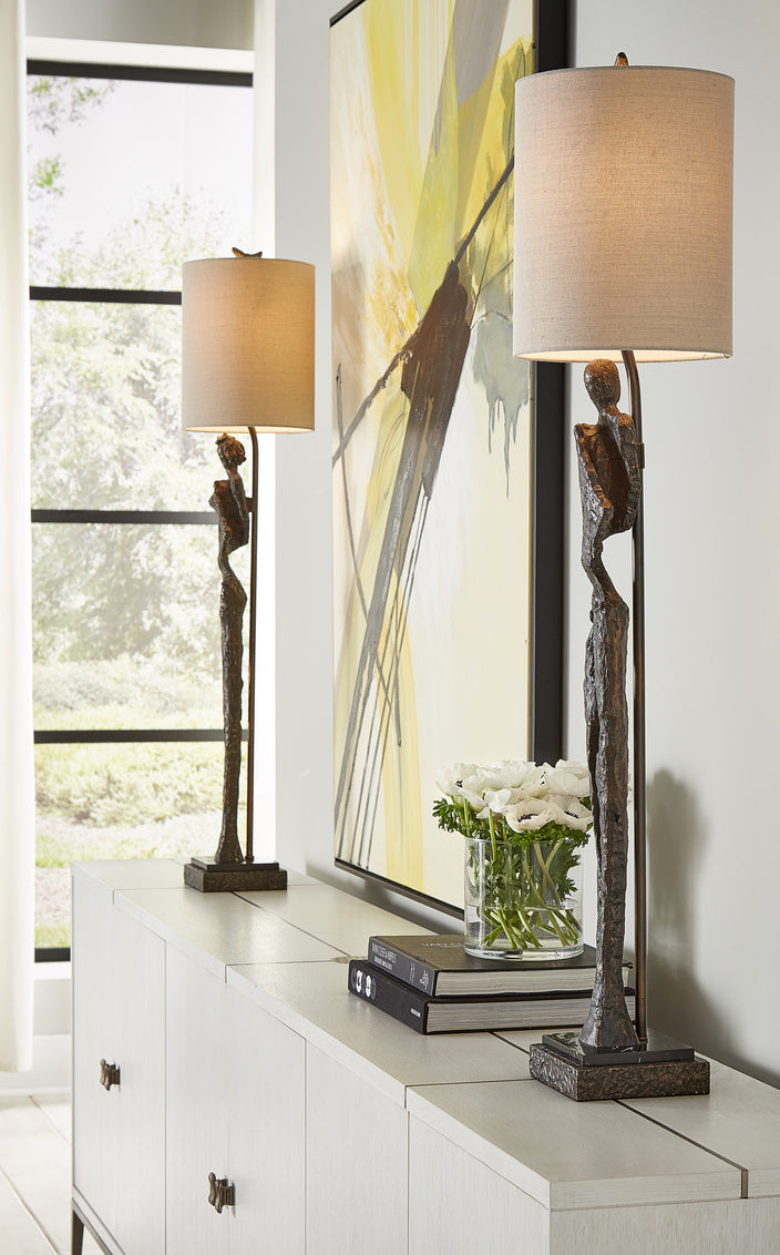 Artemis Table Lamp of two lamps in formal lifestyle setting