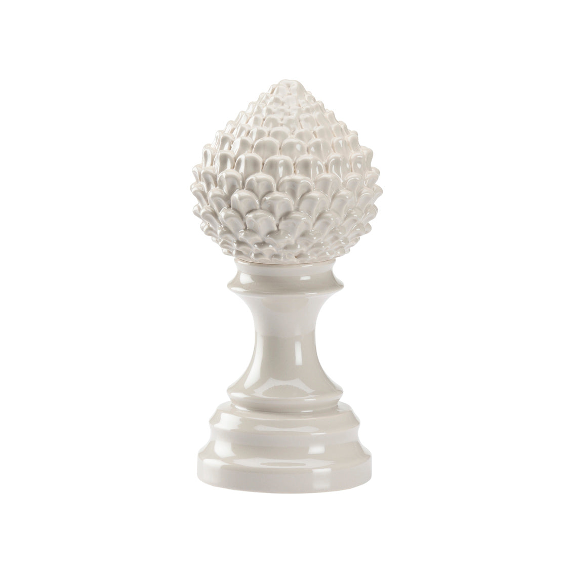 Artichoke Finial - Gray (Small) ceramic porcelain with gray glaze finish