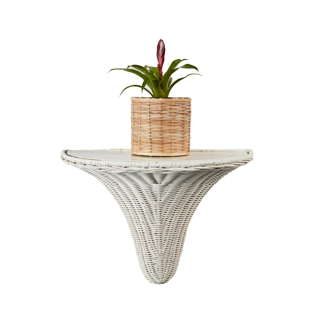 Baytree Wicker Bracket-White by Amanda Lindroth with a small floral displayed