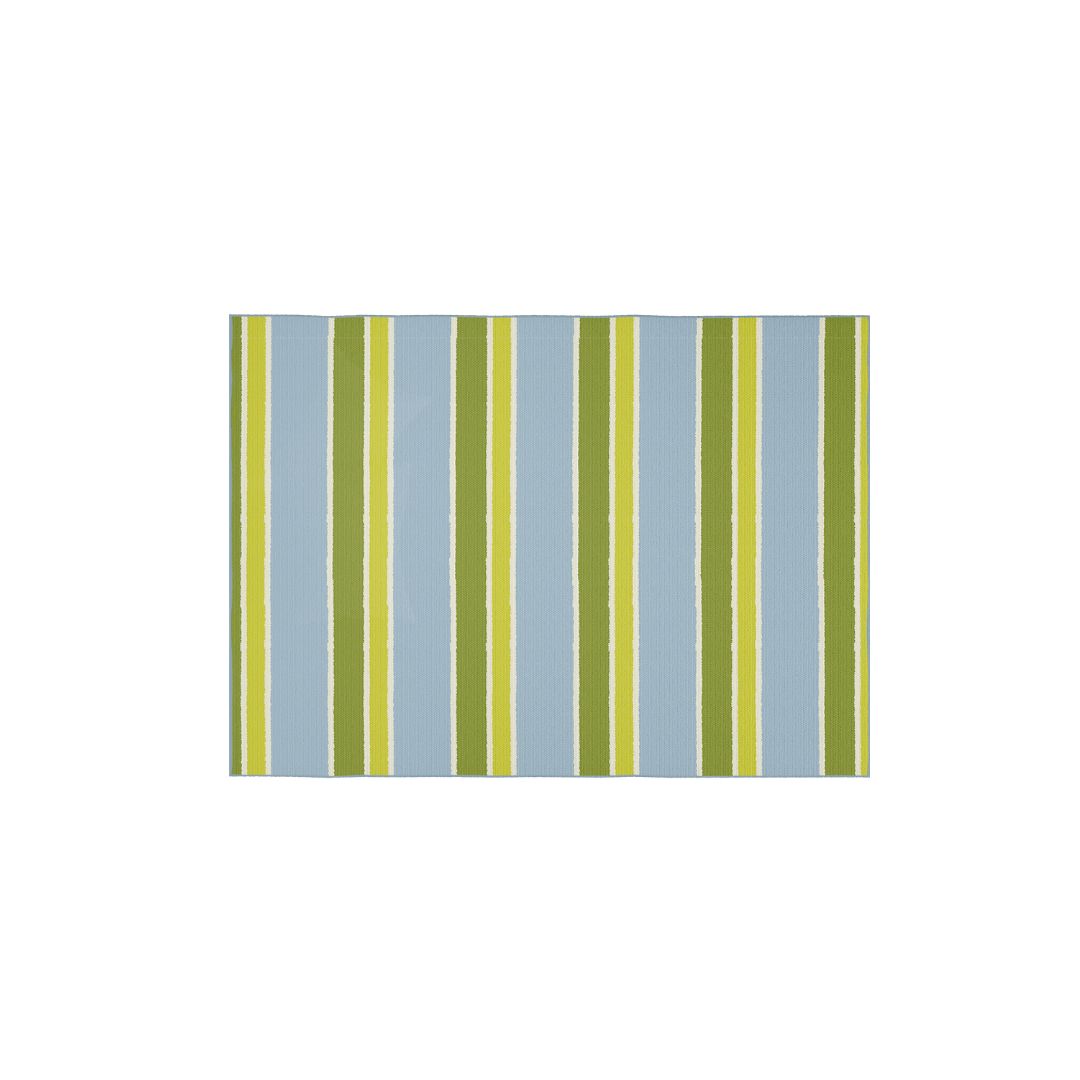 Striped Blue-Green Floor Mat