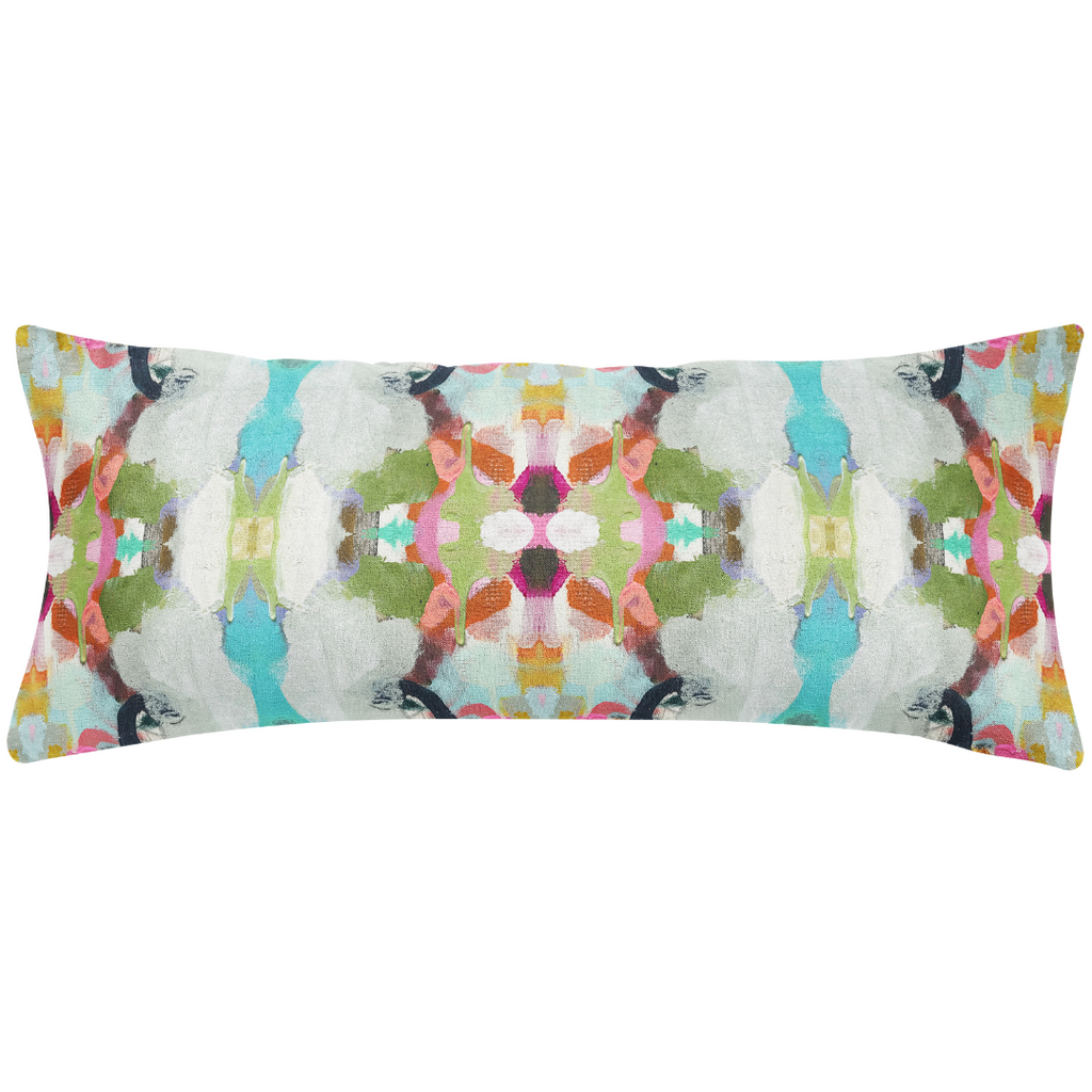 Summer Garden Red Throw Pillow bolster size