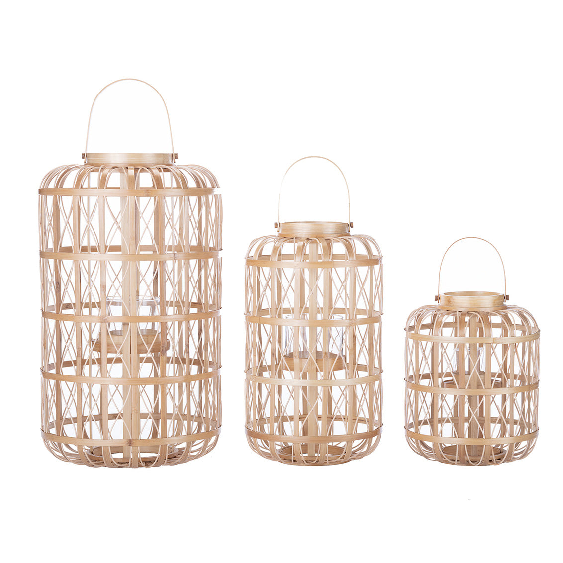 Harbour Island Lantern-Small from Amanda Lindroth. Rattan open-weave pattern