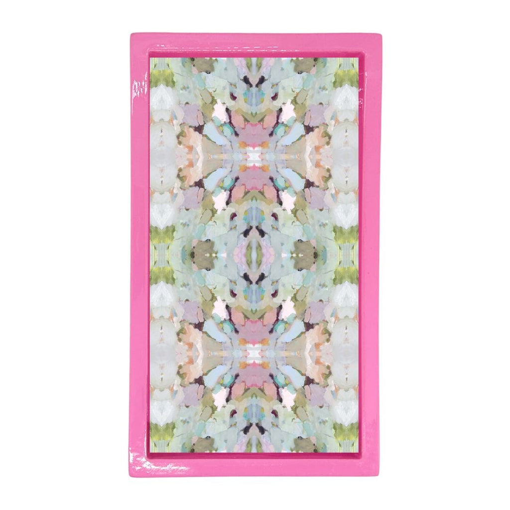 Hot Pink Bamboo Guest Towel Holder with complementary towels