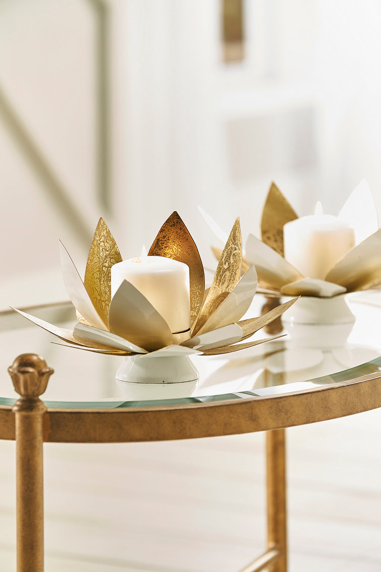 Lotus Candleholders lifestyle setting