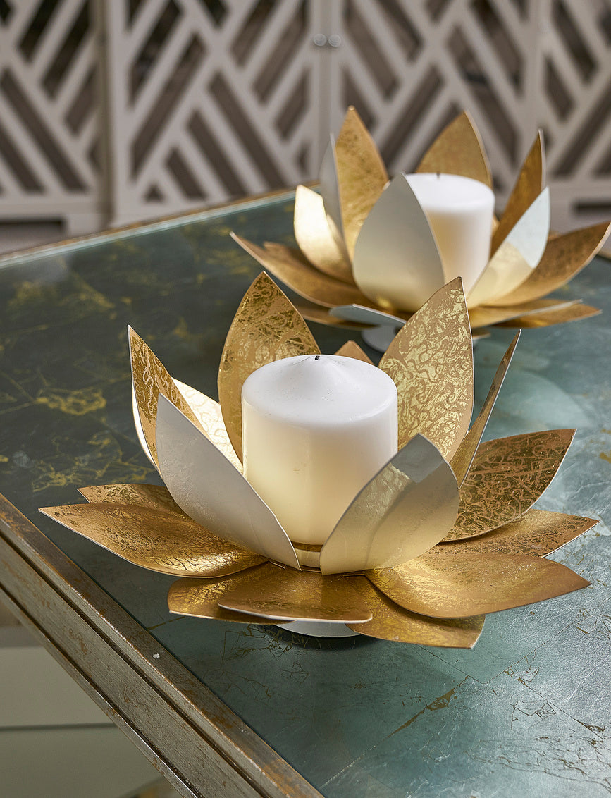 Lotus Candleholders lifestyle setting