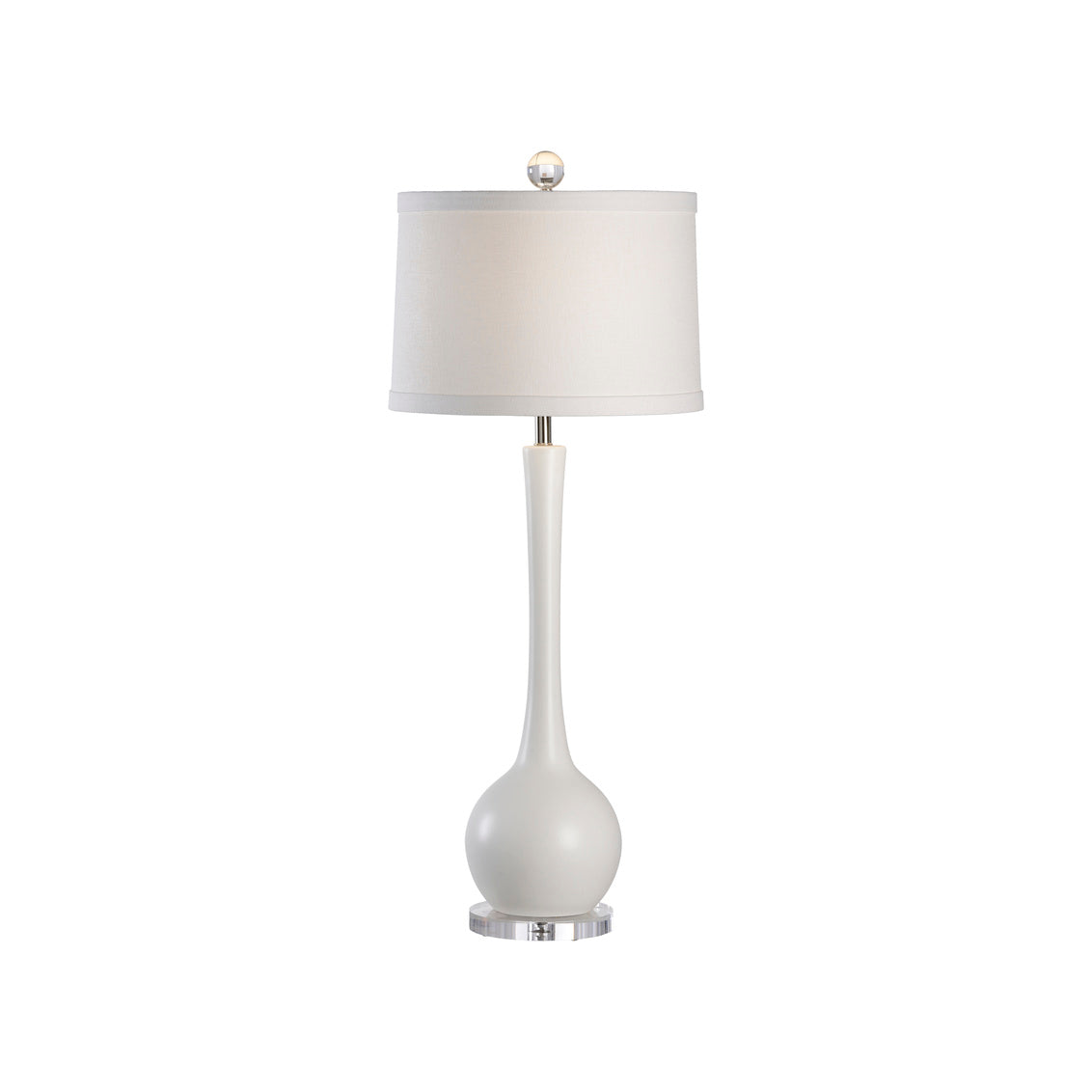 Matthews Table Lamp - White has a matte white glazed finish