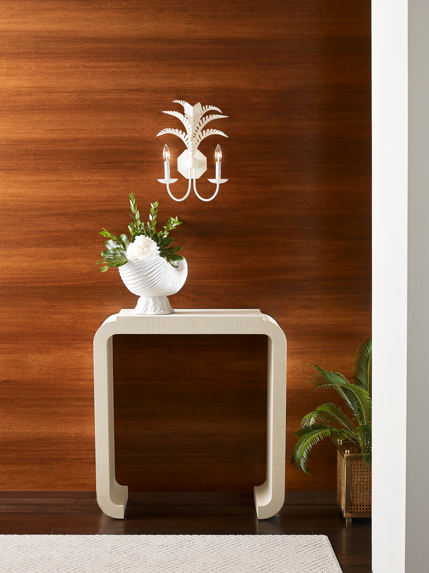 Notched Waterfall Console - Grasscloth in a lifestyle setting