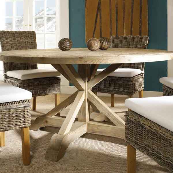 Salvaged teak wood dining table lifetyle image from Padma's Plantation