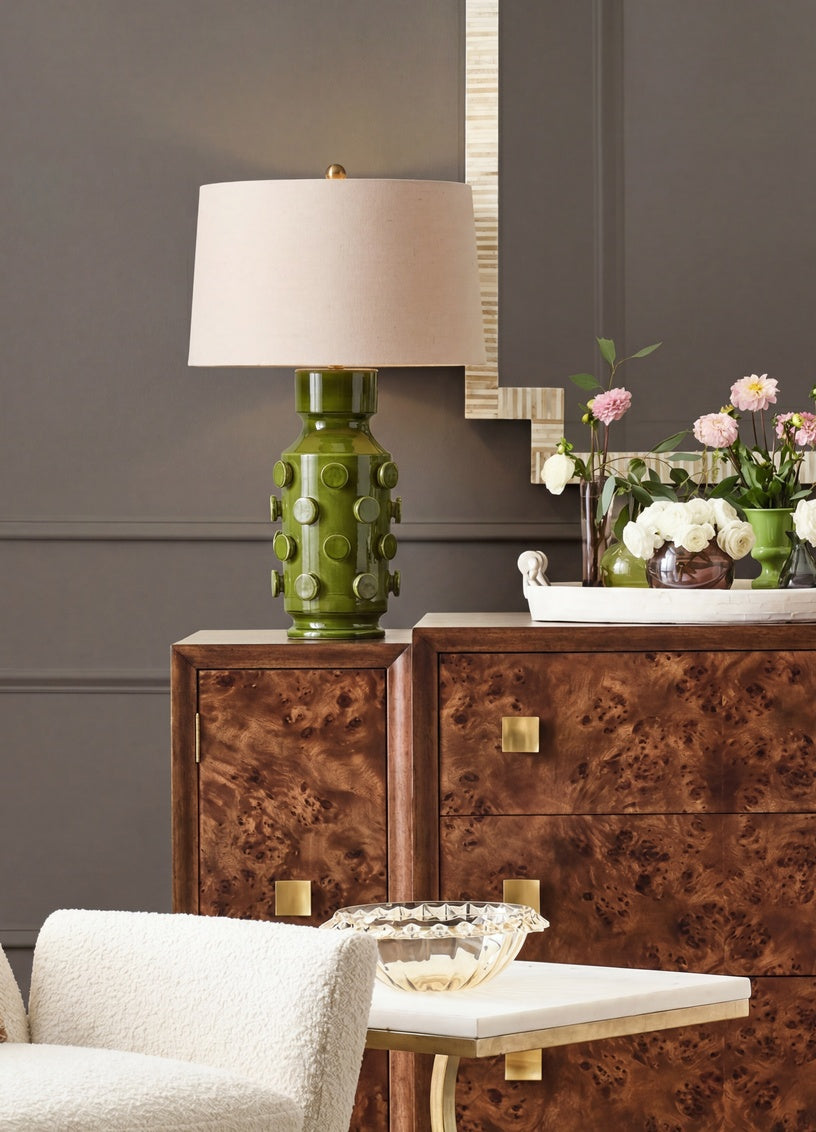 Ungaro Table Lamp - Green in lifestyle setting