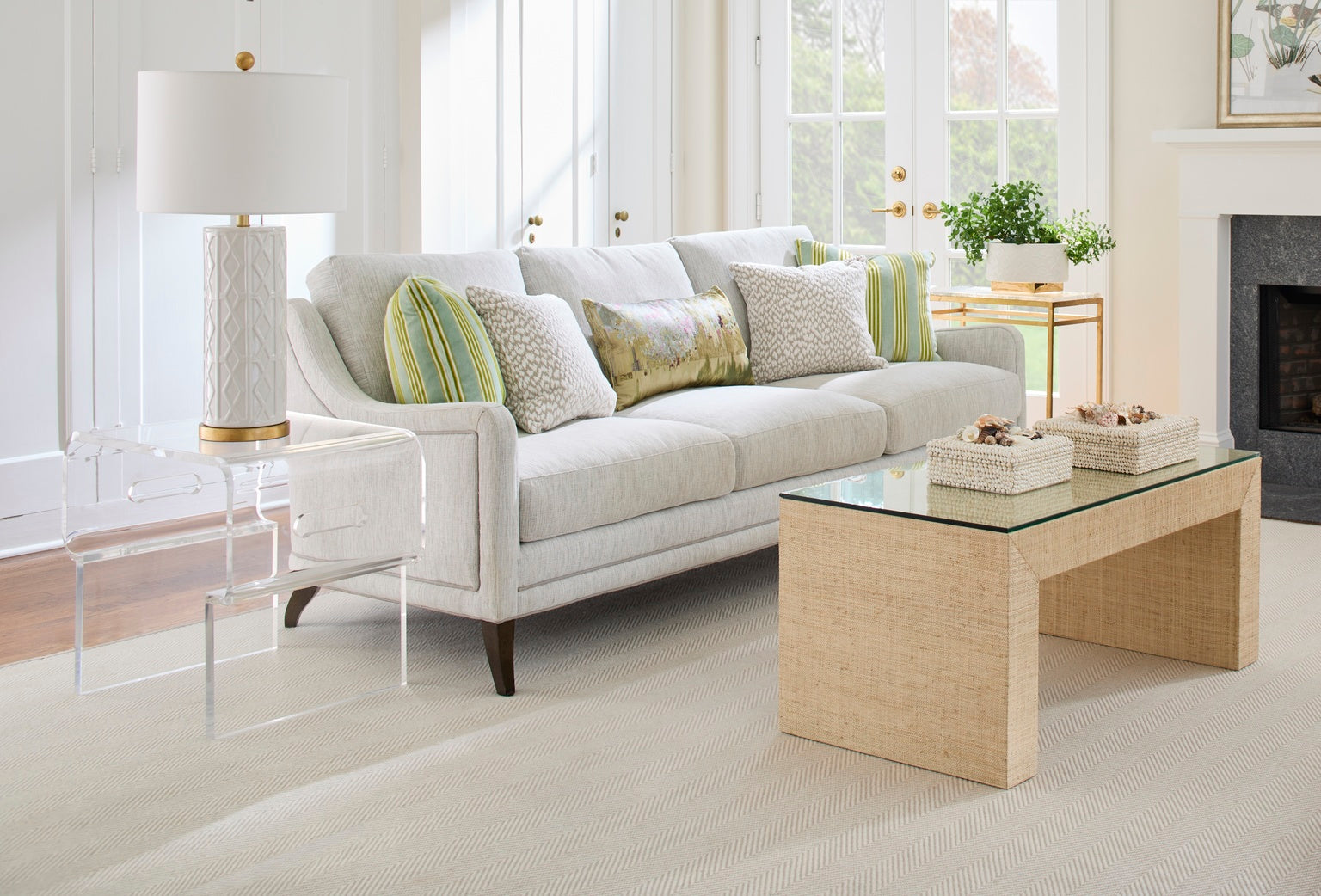 White Shell Boxes (S2) living room display