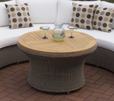 Barbados Outdoor Chat Table welcomes intimate conversation outdoors