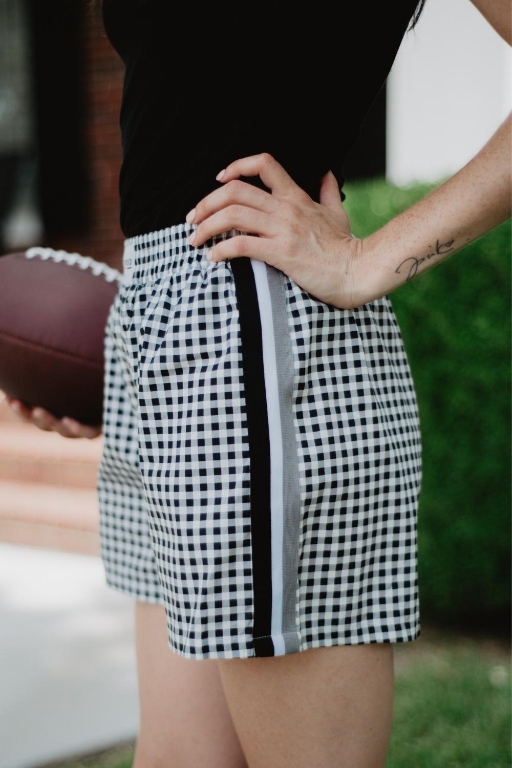 Black Plaid Boxer Shorts