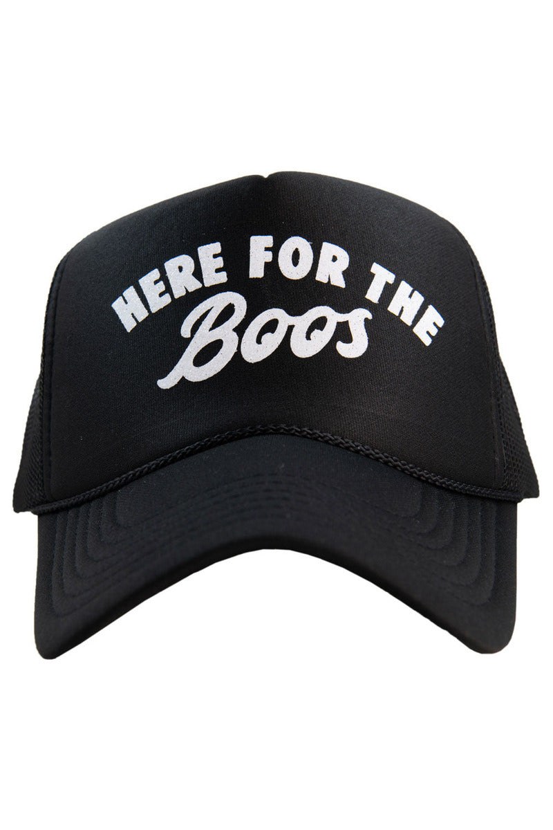 Here For The Boos Foam Trucker Hat - Black