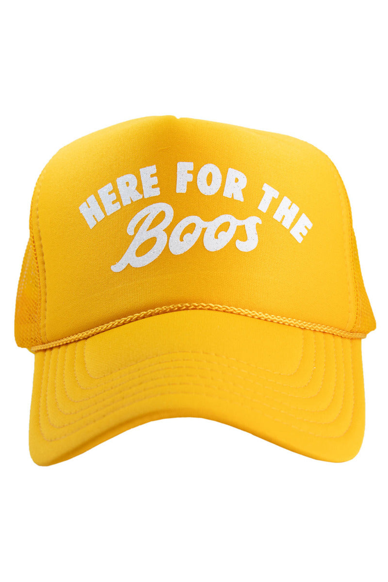 Here For The Boos Foam Trucker Hat - Orange