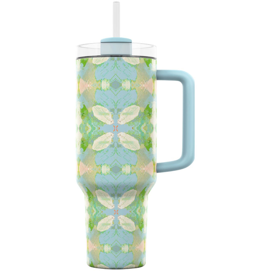 Elephant Falls 40 oz. Tumbler in signature blue and green pattern