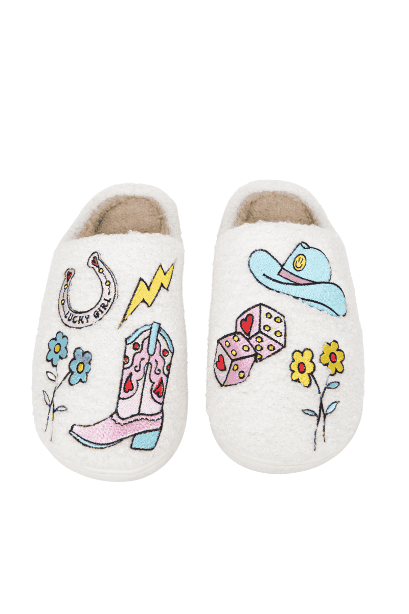 Lucky Cowgirl Icons Comfy Slippers