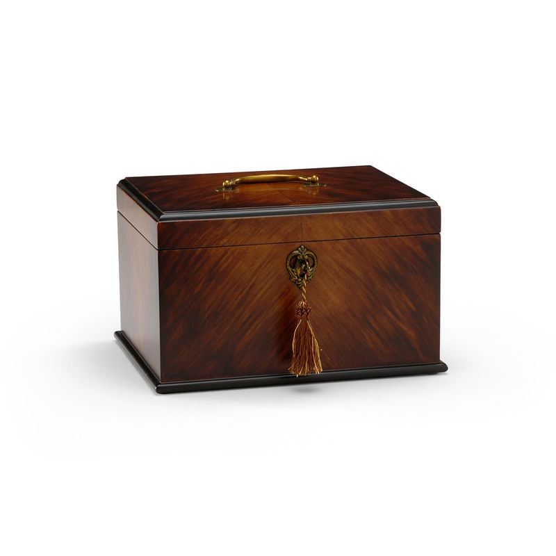 George II Tea Caddy Wood Brass Handles from Chelsea House