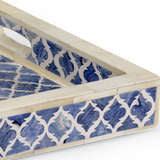 Newton Tray Blue White and Blue Bone Inlay Detail