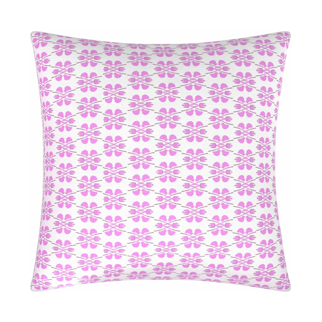 Clover Pink Linen Pillow 22" square
