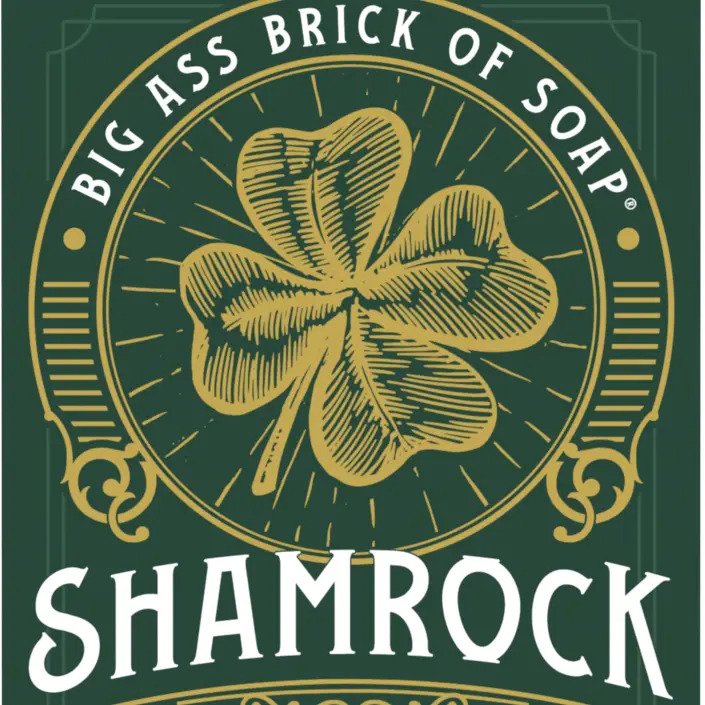 Big Ass Brick of Soap - Shamrock label closeup