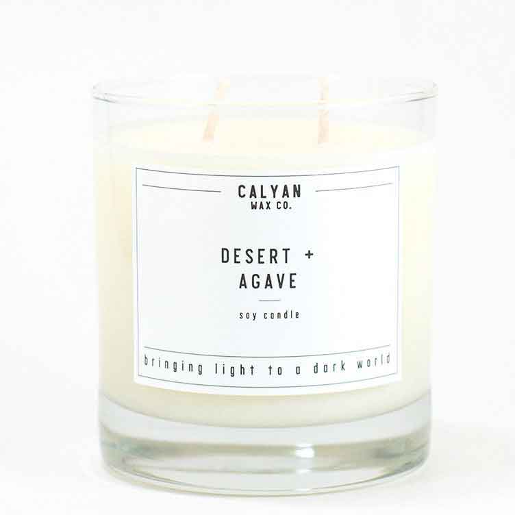 Calyan Glass Tumbler Candle Desert and Agave Scents