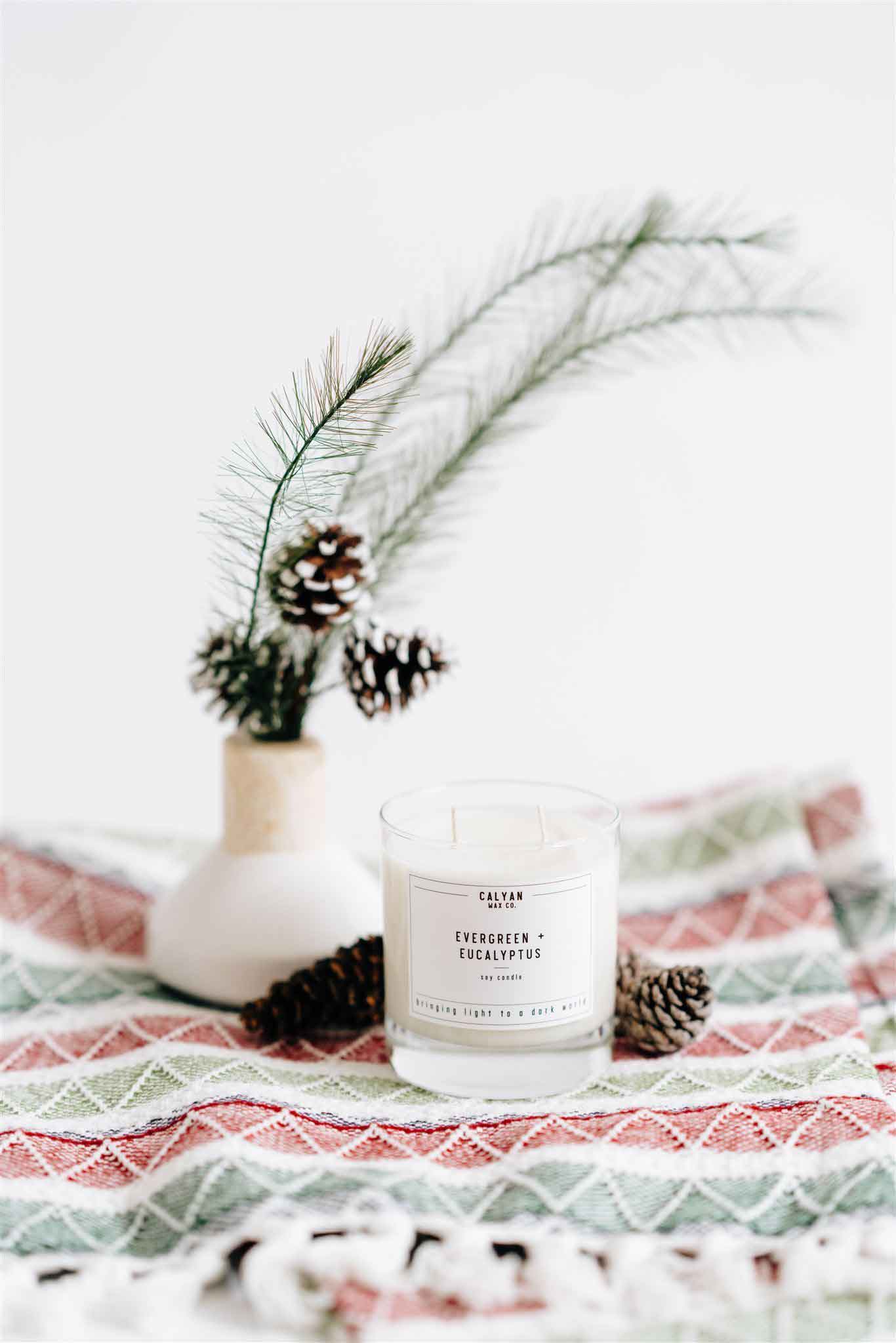 Calyan Glass Tumbler Candle Home + Holiday Scents