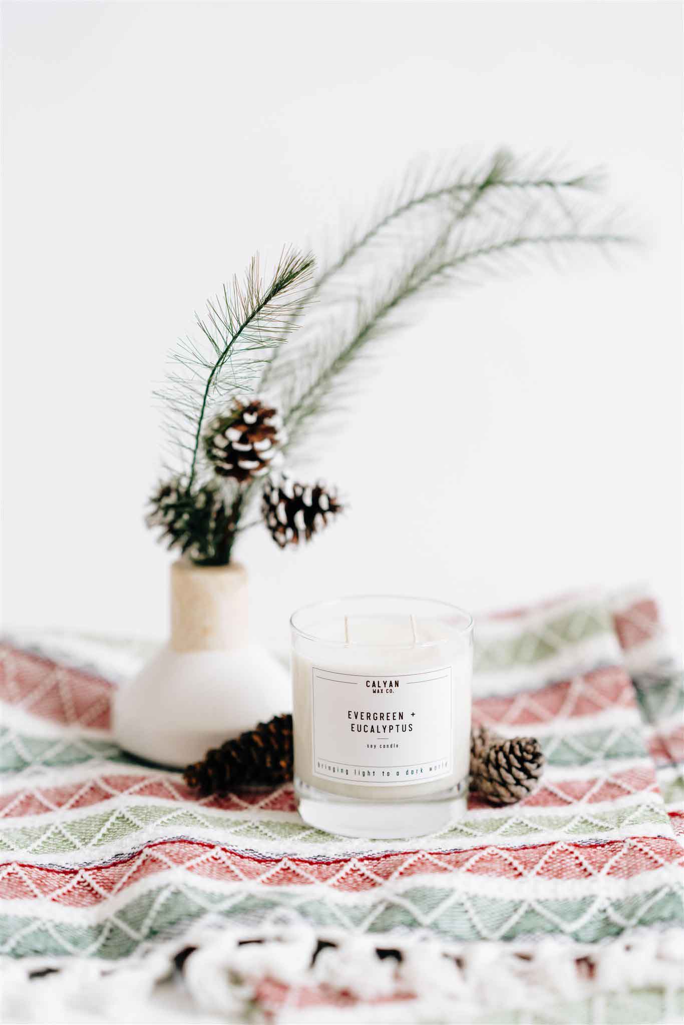 Calyan Glass Tumbler Candle Home + Holiday Scents 