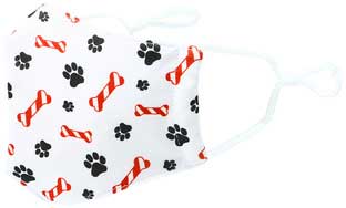 Candy Cane Bones with red candy cane bones and pawprints side view