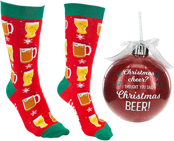Christmas Beer Socks and Ornament product image