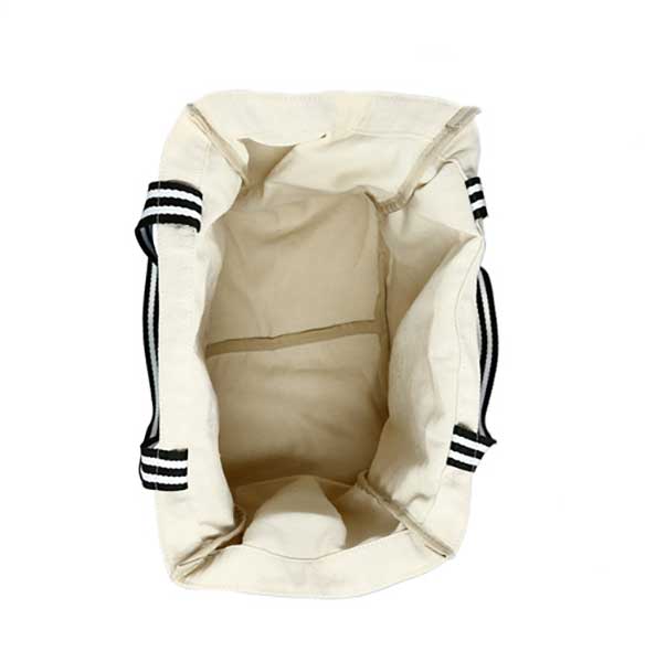 Dear Santa twill gift bag with fun saying in Christmas colors inside view