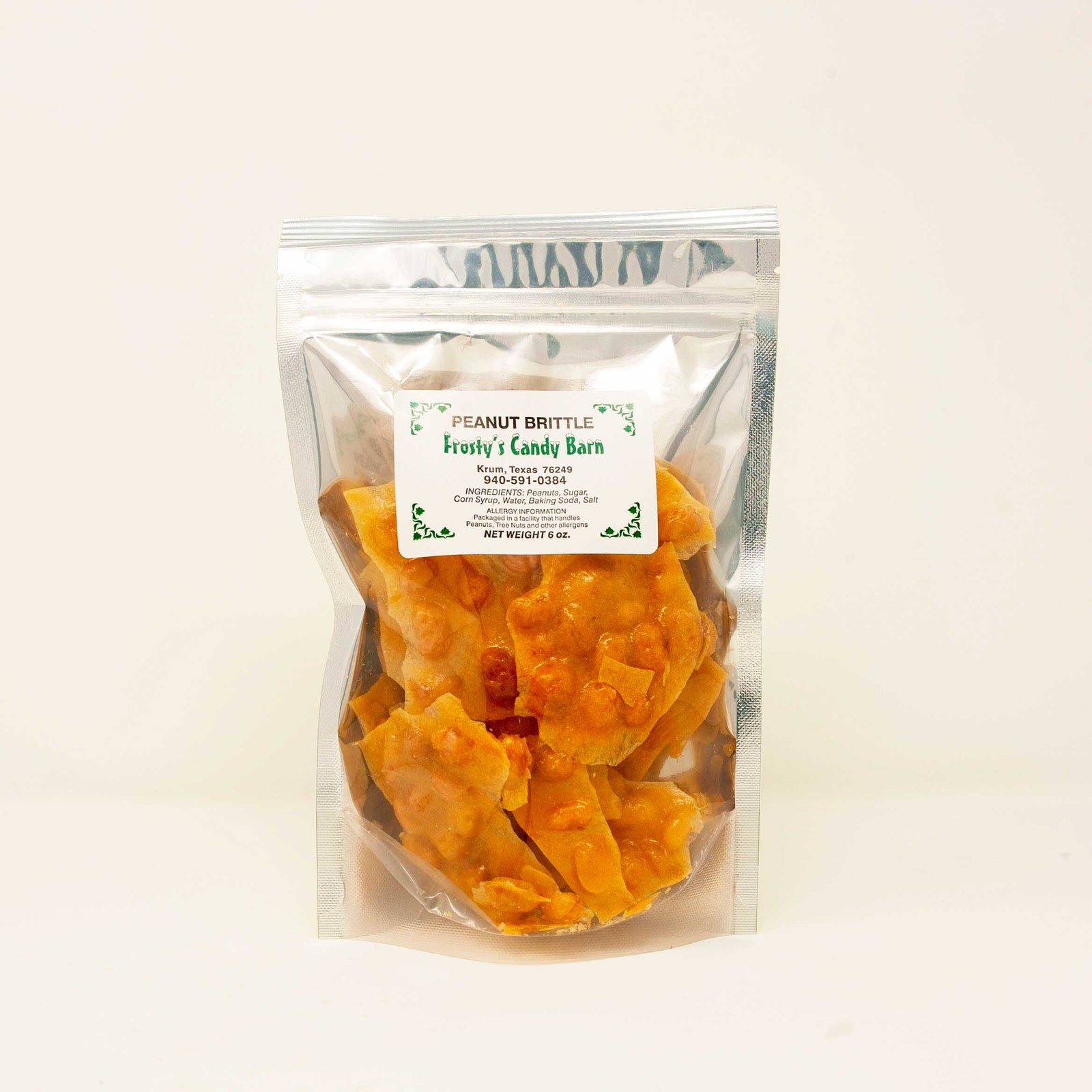 Frosty's Peanut Brittle in 6 ounce resealable bag