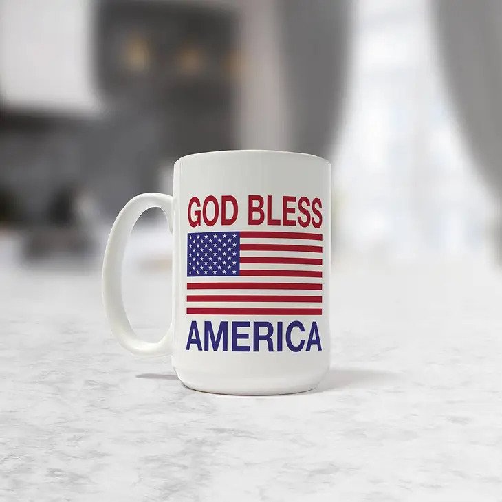 God Bless America Mug in lifestyle setting