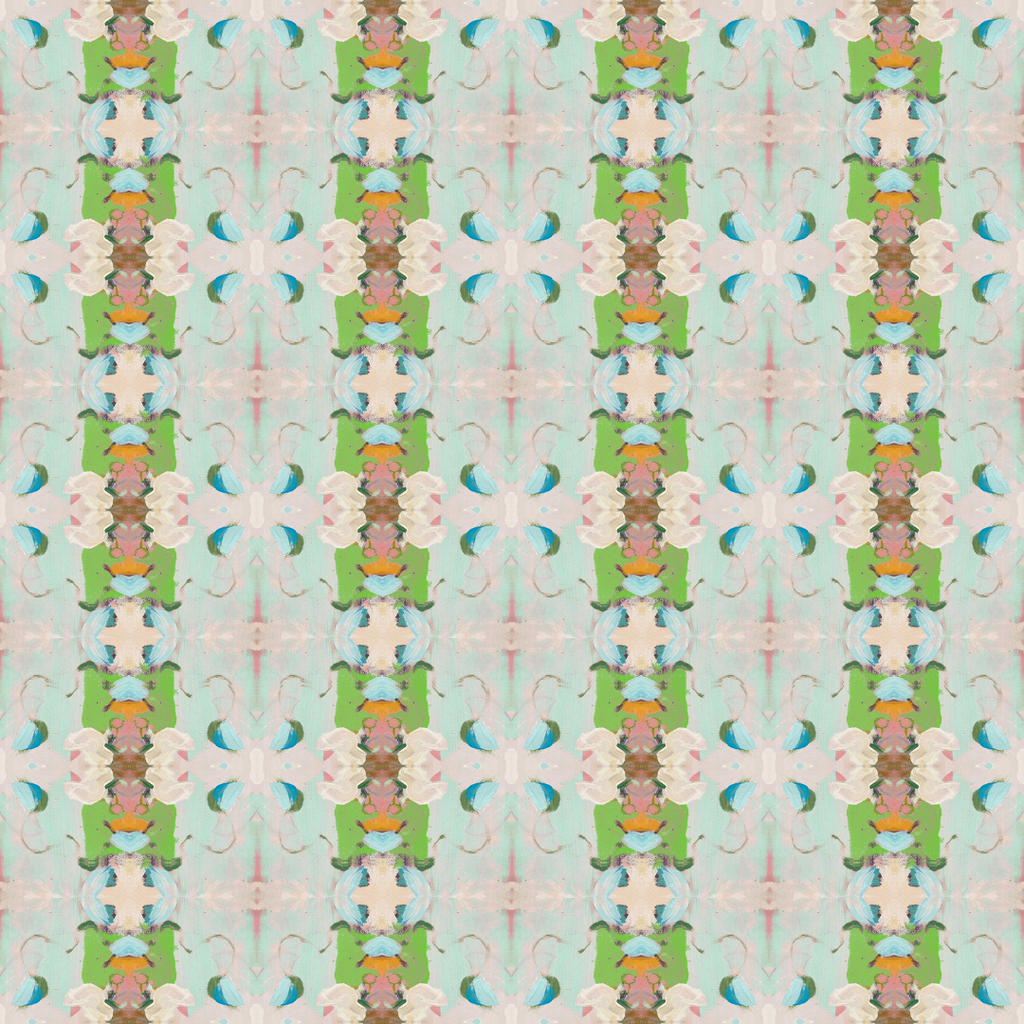 Monet's Garden Green Duvet Cover reverse side