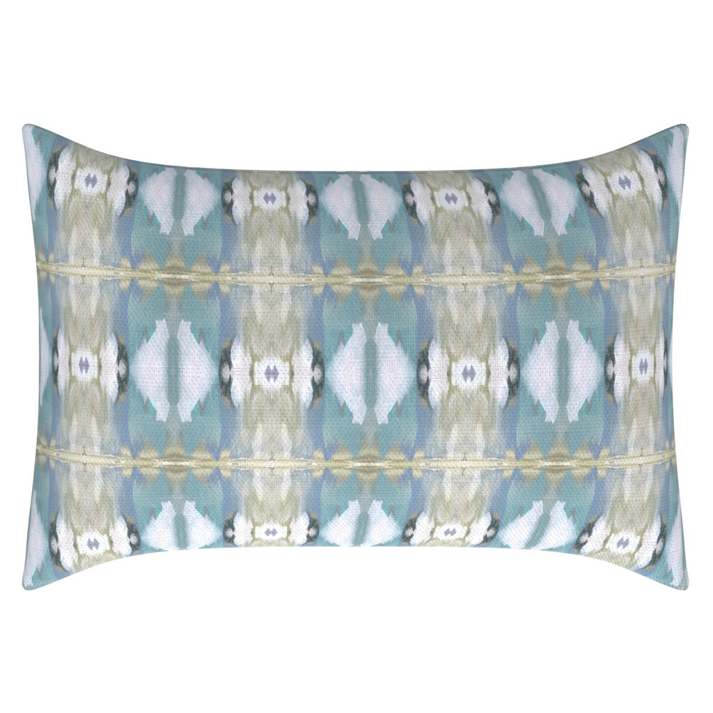 Little Chapel Light Blue Linen Throw Pillow 14" x 20" lumbar