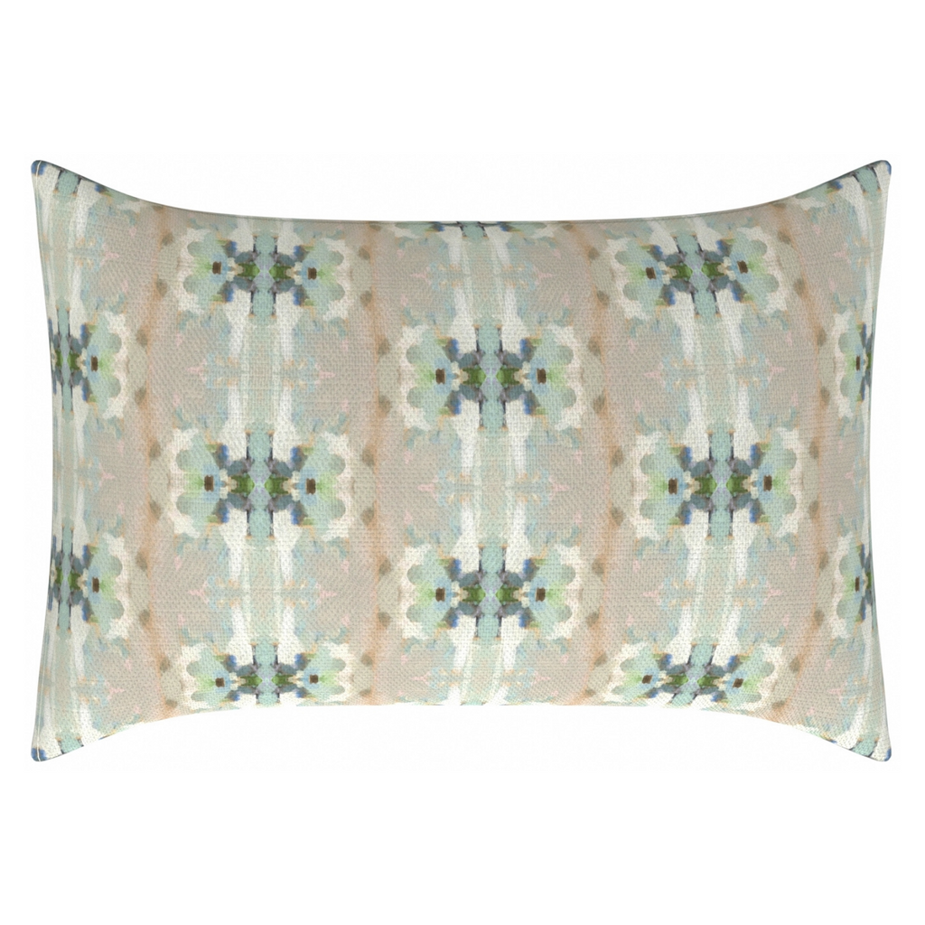 Miss Ella Teal Linen Throw Pillow 14" x 20" lumbar