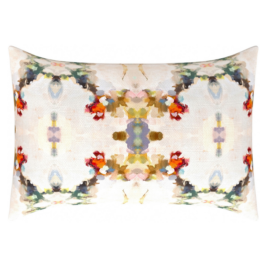 Orchid Blossom Linen Throw Pillow lumbar