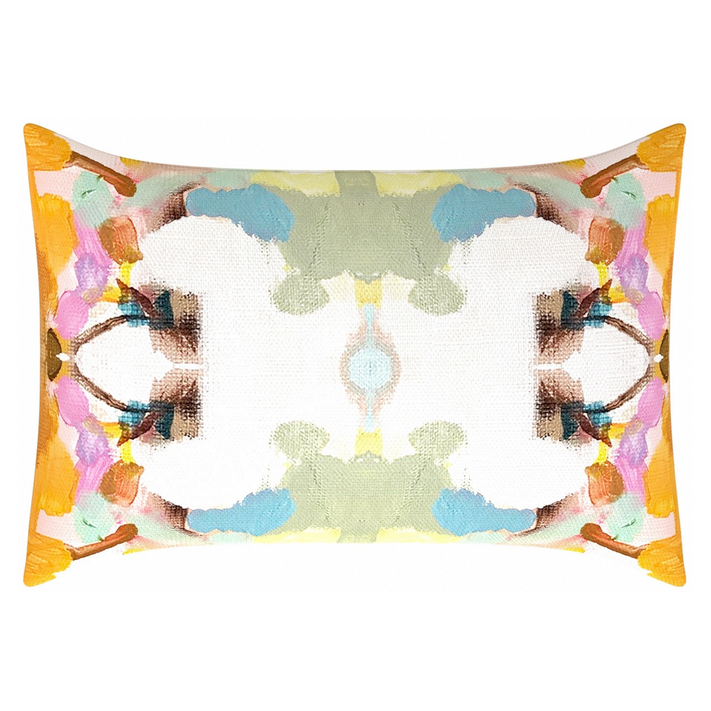 Orange Crush Linen Throw Pillow lumbar