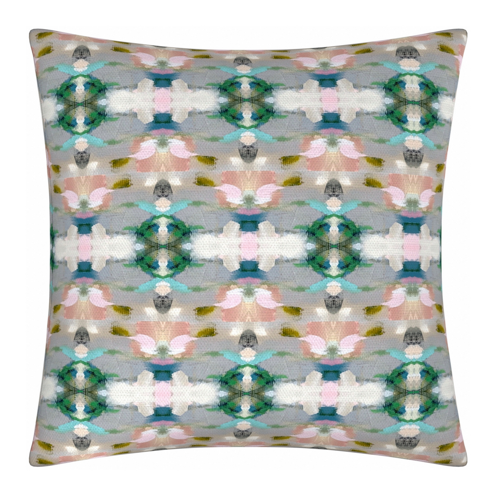 Indigo Girl Green Linen Pillow 22" square