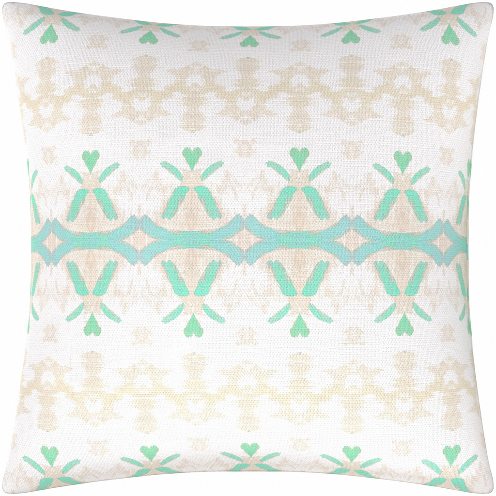 Parisian Aqua Linen Throw Pillow 26" square