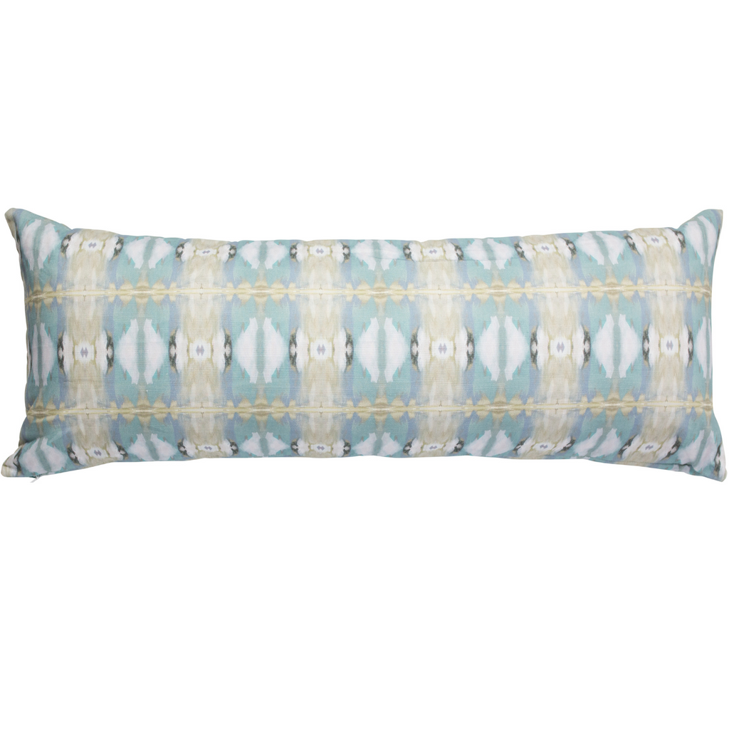 Little Chapel Light Blue Linen Throw Pillow 14" x 36" bolster