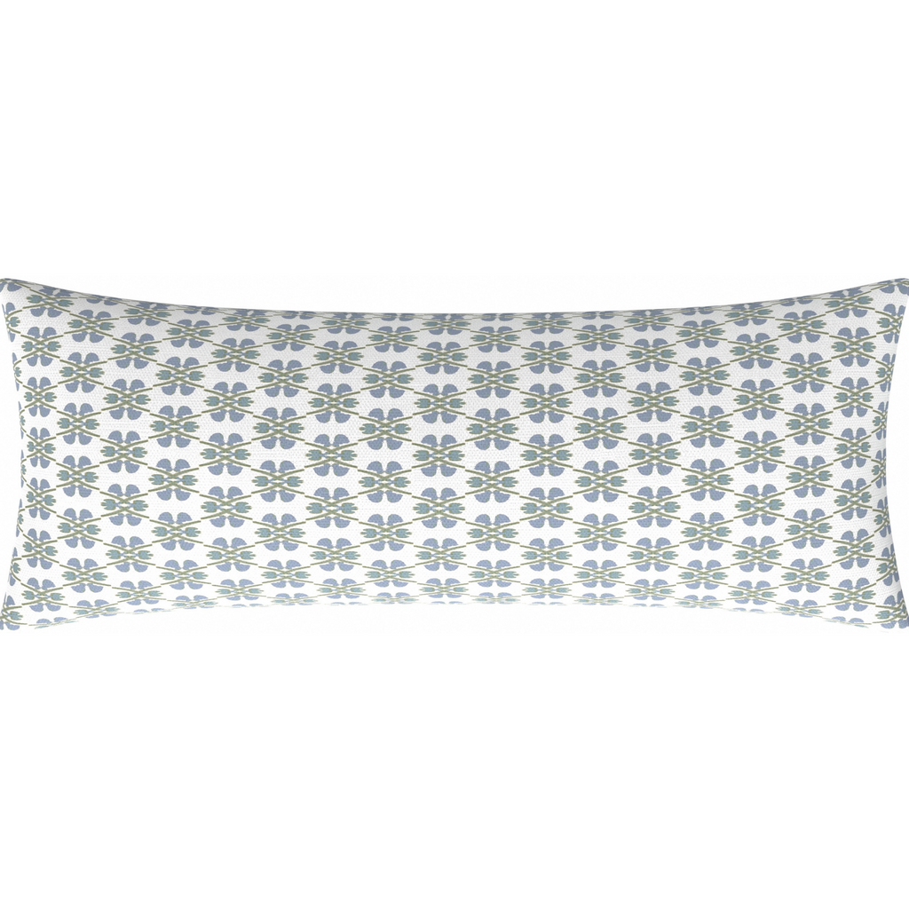 Clover Sky Linen Pillow from Laura Park Designs, bolster