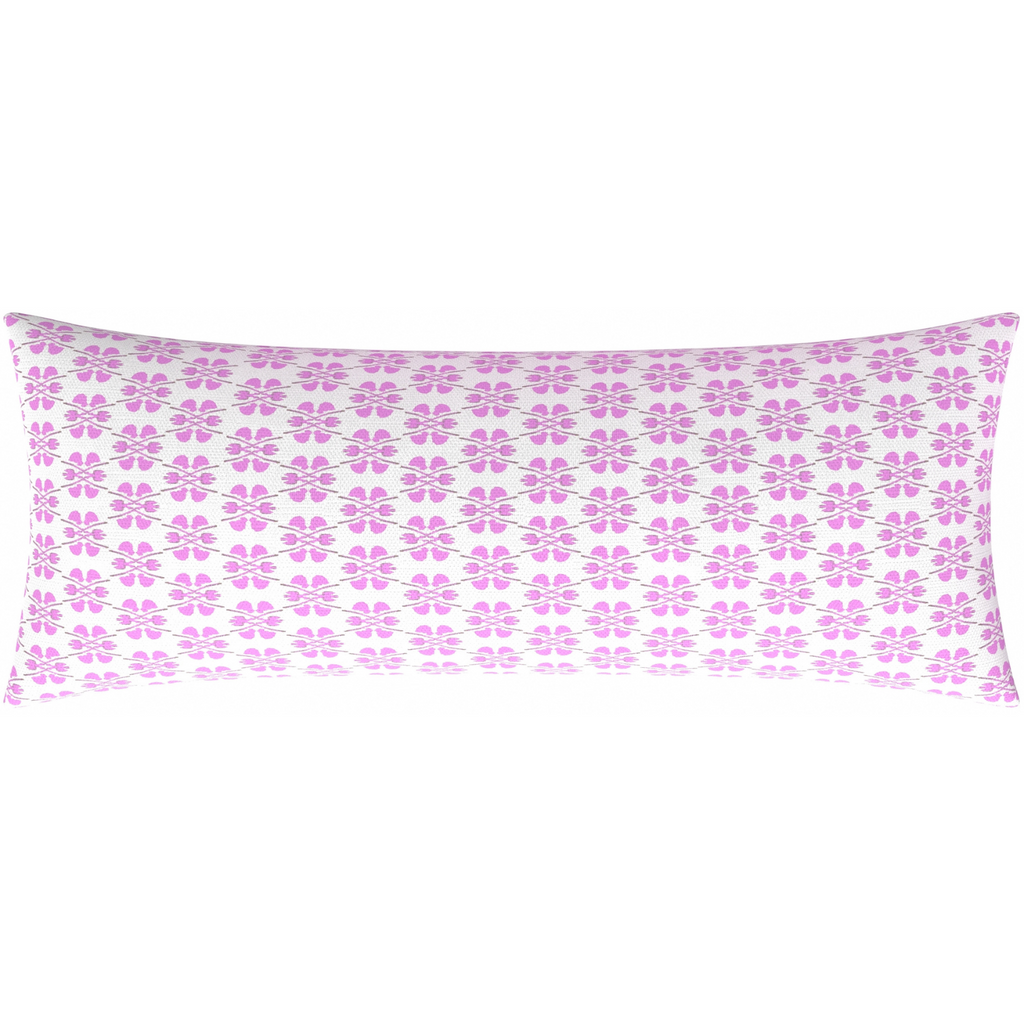 Clover Pink Linen Pillow bolster pillow